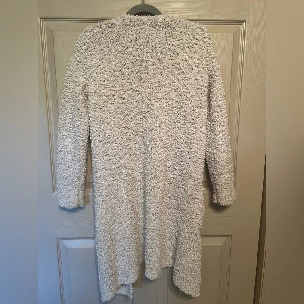 Pink Rose Cream Open-Front Sweater